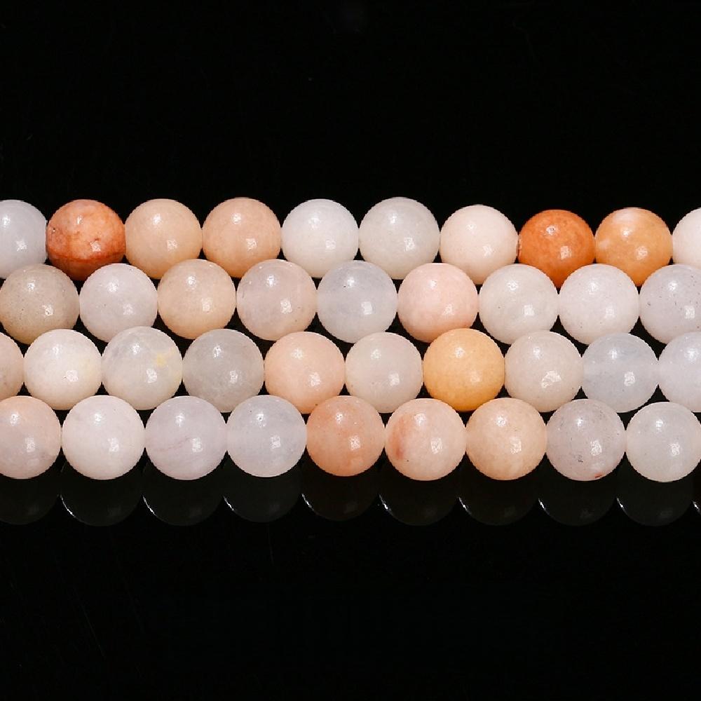 Stone Pink Round Aventurine Natural Beads 15"strand Smooth Loose Spacer Beads 4681012mm For Jewelry Making Diy Bracelets Accessories
