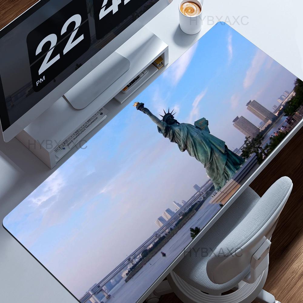 HYBXAXC 80x40 Statue Of Liberty USA Mouse Pad 90x40 Cm Kawaii Desk Mat Comfortable Xxl Pc Gamer Gaming Computer Offices Keyboard