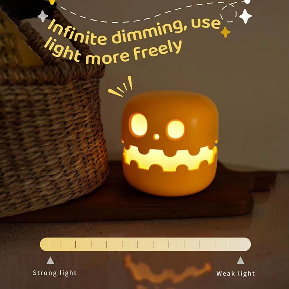 Push Type Pumpkin Night Light Auto-off Timer Mini Pumpkin LED Lantern Halloween Pumpkins Lamp  Desk