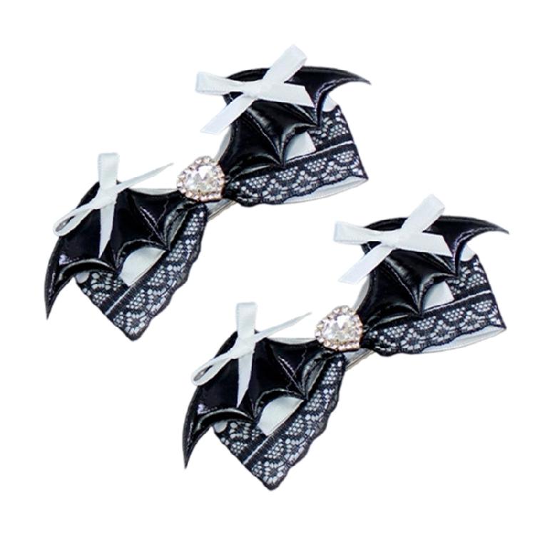 Bows Barrettes Halloween Hair Clips with Alligators Clips Halloween Cosplay Costume Bat Wing Hair Clips Hair Accessories