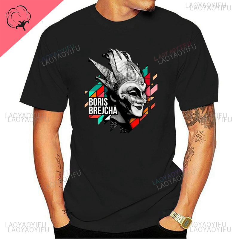 New BORIS BREJCHA Mask Hightech minimalist tech music print pattern Personality Street Hip Hop Men women universal Tshirt