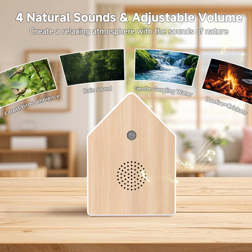 Bird Chirping Sound Box Compact Bird Sound Machine Realistic Audio Indoor Ambient Noise for Home Bedroom Balcony Living Room
