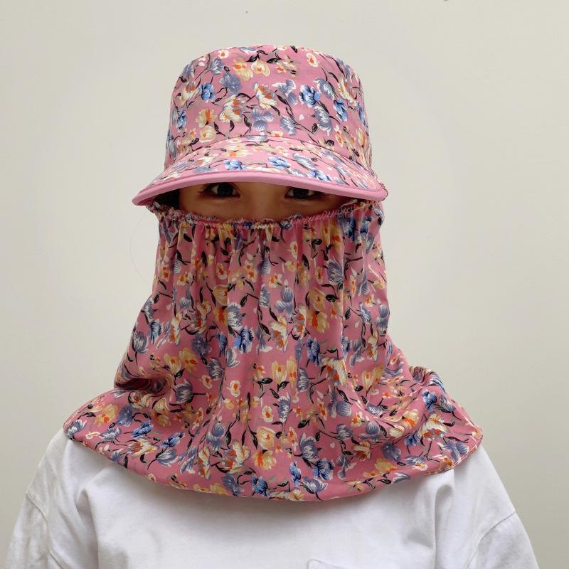 Women's Summer Sun Protection Hat with Large Brim, Shawl, and Face Mask for Cycling and Tea Picking - Breathable and Protective.