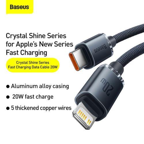 Cable Baseus  Baseus CAJY000301 Lightning - USB-C PD QC Cable 20W 480Mb/s 2m - Black