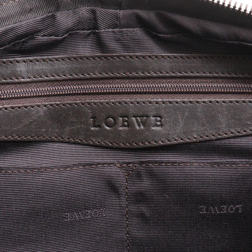 Loewe Sender Tote Bag Anagram Handbag Beige Canvas Women Used