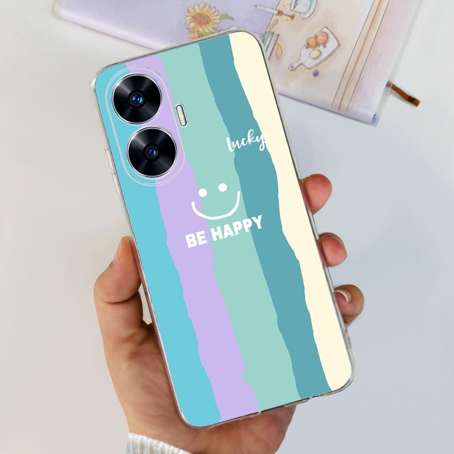 For Realme C55 4G Case RMX3710 Colorful Painted Cover Soft Slim Fundas Phone Case For Realme C55 C55 RealmeC55 Back Cover Bumper