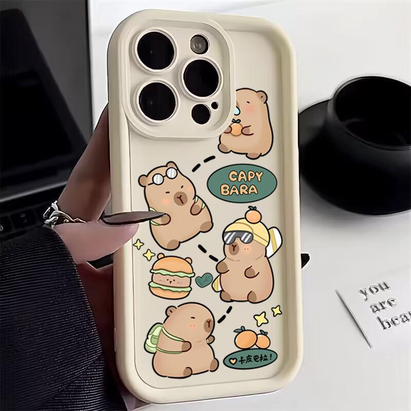 Cute Capybara Soft Phone Case For Samsung Galaxy S25 Ultra S24 FE S23 S22 S21 Plus A06 A26 A36 A33 A25 A16 Shockproof Back Cover