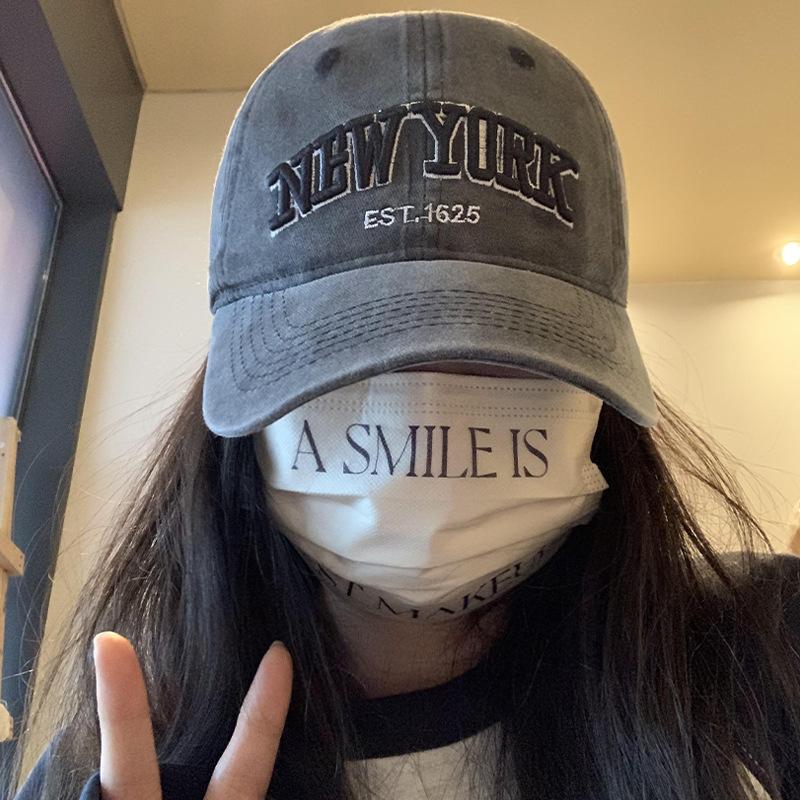 

Gray baseball cap children retro big head circumference washed cotton old versatile face small cap men adjustable