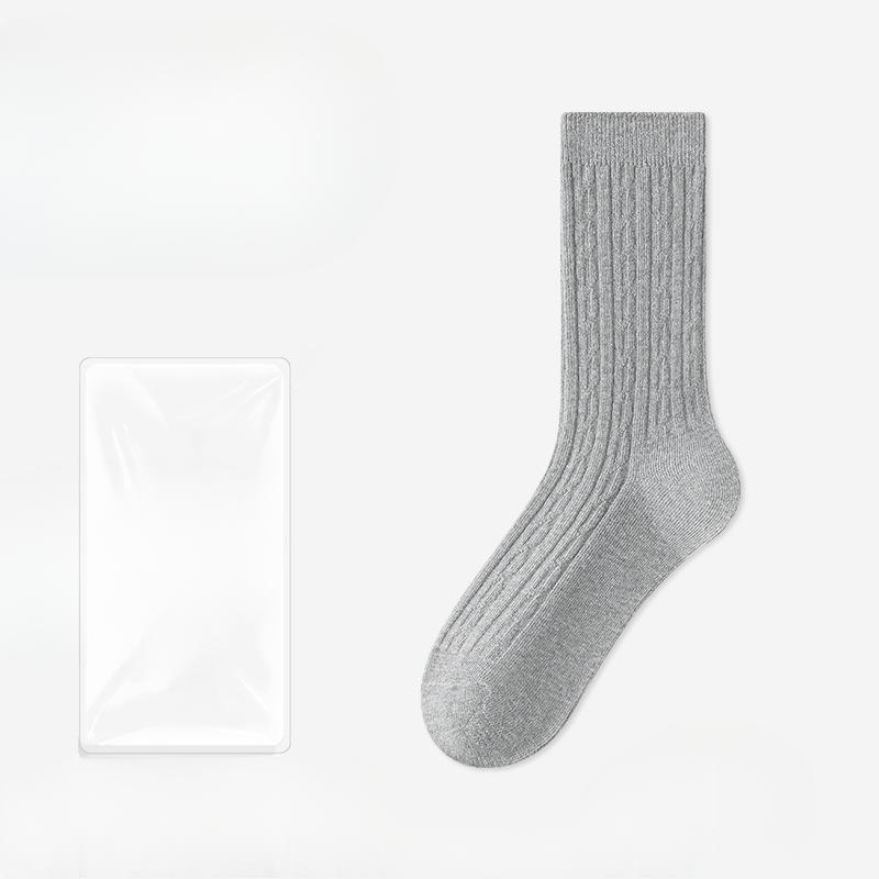 Female Spring and Autumn Warm Cotton Sweat Absorbing Deodorizing Anti Pilling Long Tube Stack Socks