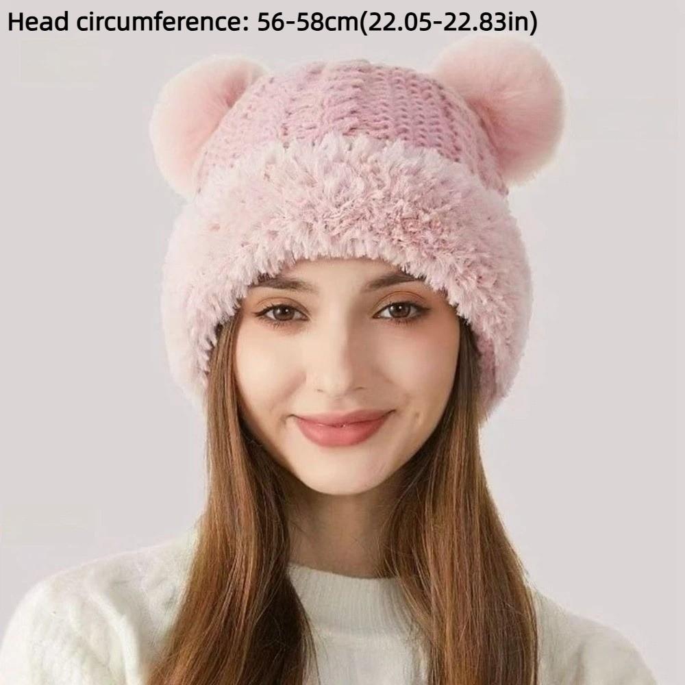 Thickened Knitted Hat Windproof Knitted Plush Hat Fashion Ear Protection Hat Men And Women