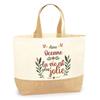 Sac jute / Tote bag - PLANETEE - Océane la vie est plus jolie - Jute naturel - Fabriqué en France - Idée cadeau