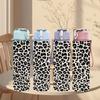 1PC Leopard Skin Animal Spot Pattern Print 750ml Color Plastic Sports Water Bottle Leakproof Flip Straw Lid Suitable for Sports Office Home Use