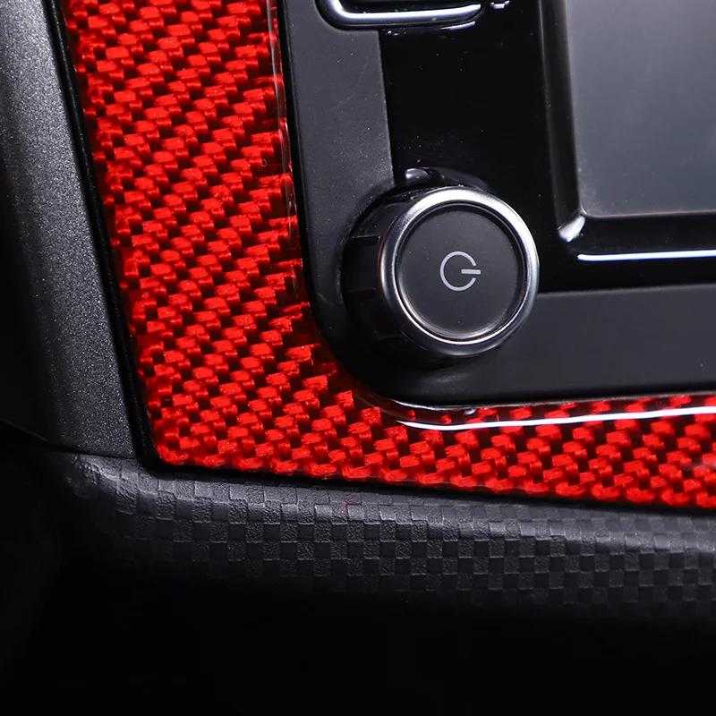For SEAT Leon Mk2 1P 2008-2012 Soft Carbon Fiber Car Center Control Display Frame Panel Sticker Car Interior Accessories L/RHD Ujm690
