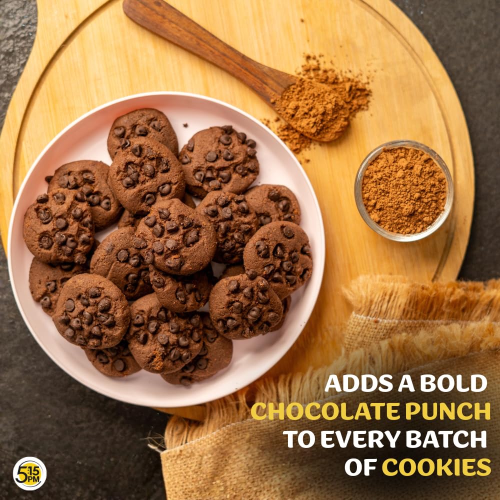 5:15 PM Pure Unsweetened Cocoa Powder 150g | Dark Alkalized Cocoa For Baking, Hot Chocolate & Milkshakes