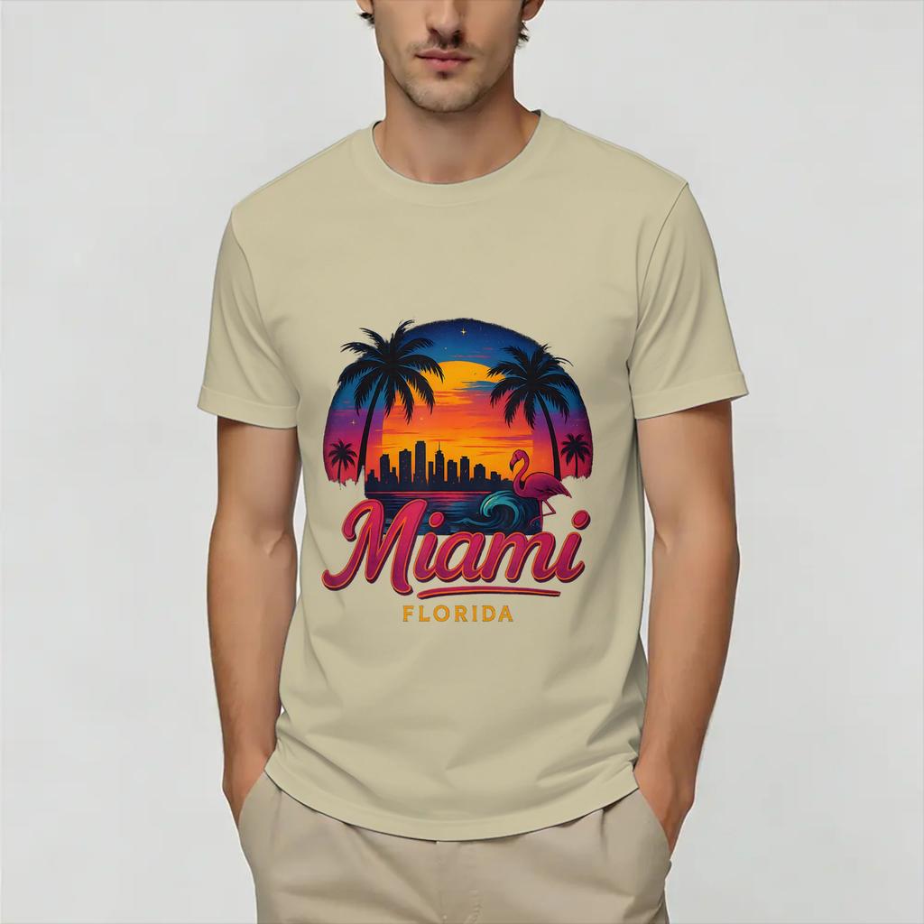 Vintage Miami Vices Unisex T-Shirt Coole T-Shirts Kurzarm Rundhals T-Shirts Reine Baumwolle Geschenkidee Kleidung
