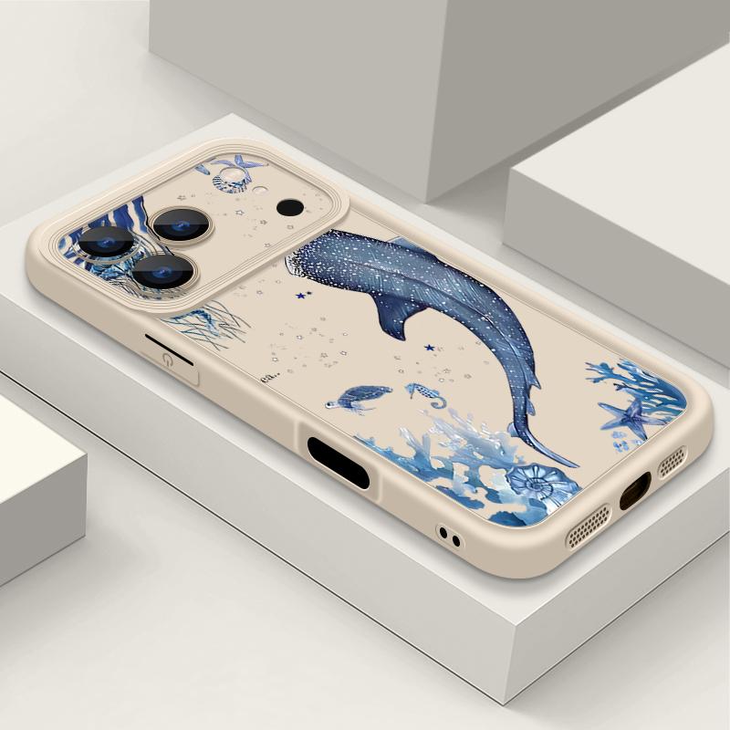 For iPhone 17 Pro Max Case Whale Coral Pattern Shockproof Silicone Soft Cover For Funda iPhone 16 Pro Max 11 12 13 14 15 16E Air