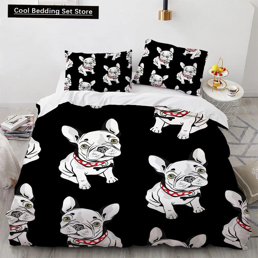 Corgi Dog King Queen Duvet Cover Yellow Cartoon Puppy Bedding Set For Kids Boys Girls Kawaii Pet Animal Pink 2/3Pcs Quilt Cover