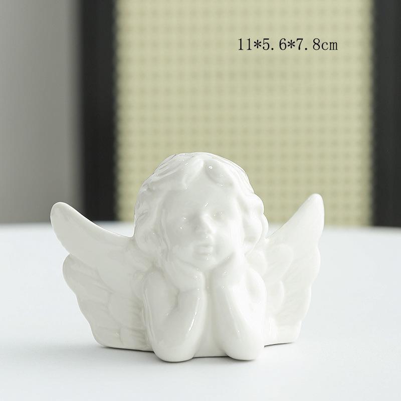Ceramic Angel Ornament Creative Simple Modern Light Luxury Home Decor Living Room Desktop Entrance Atmosphere Fun Crafts