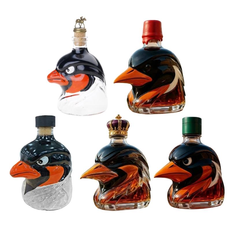 Hawks Head Themed Whiskeys Decanter With Leak Proof Lid For Cocktails Parties And Collectors Beverage Storage Solution