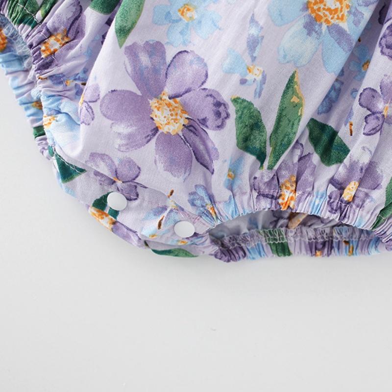 Autumn Newborn Infant Baby Girls Romper + Headband Long Sleeve Rompers Pure Cotton Kids Onepiece Fashion Floral Baby Clothing