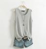 Cotton and Linen Camisole Women's Summer I-shaped Sleeveless Knitted Bottoming Shirt Short Outer Wear Loose Solid