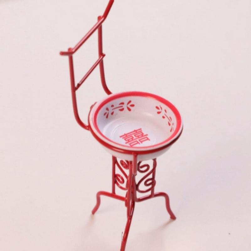 Dollhouse Chinese Nostalgic Scene Alloy Enamel Cup Warm Kettle Wash Basin Pot With Handle Miniature Model For Doll Accessories