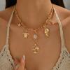 Summer Fashion Star Shell Necklace With Sun Charm For Women Casual Wear