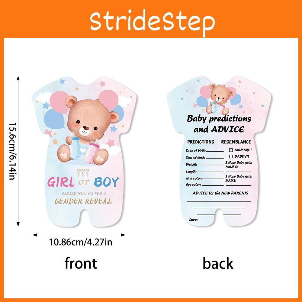 Party Gender Kids Reveal Cards Pack With Bear Illustration For Accessories Event