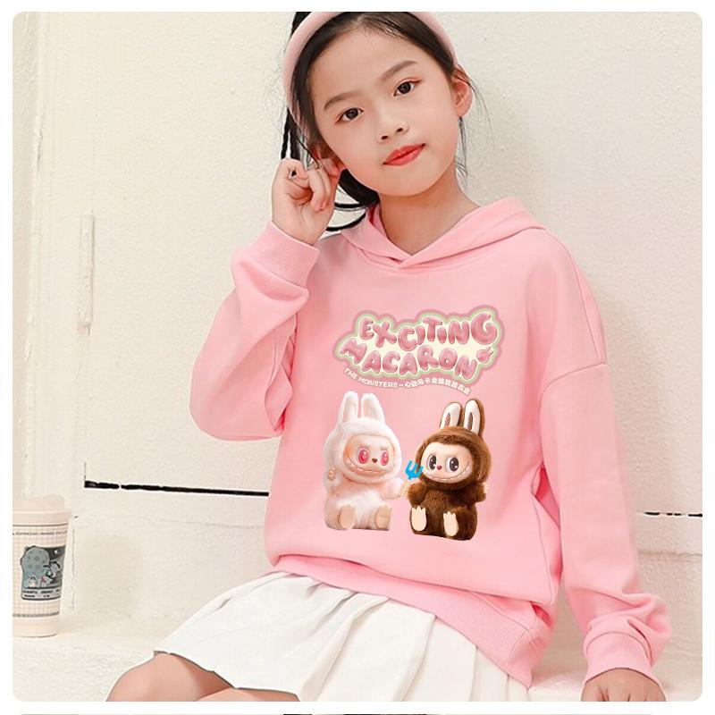 Labubu Children's  hoodies casual daily long sleeves girls boys cute cartoon prints 100-160cm