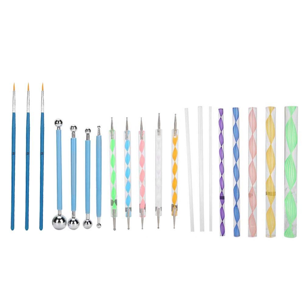 20pcs Ball Stylus Double Sided Nail Art Dotting Tool Set Acrylic Painting