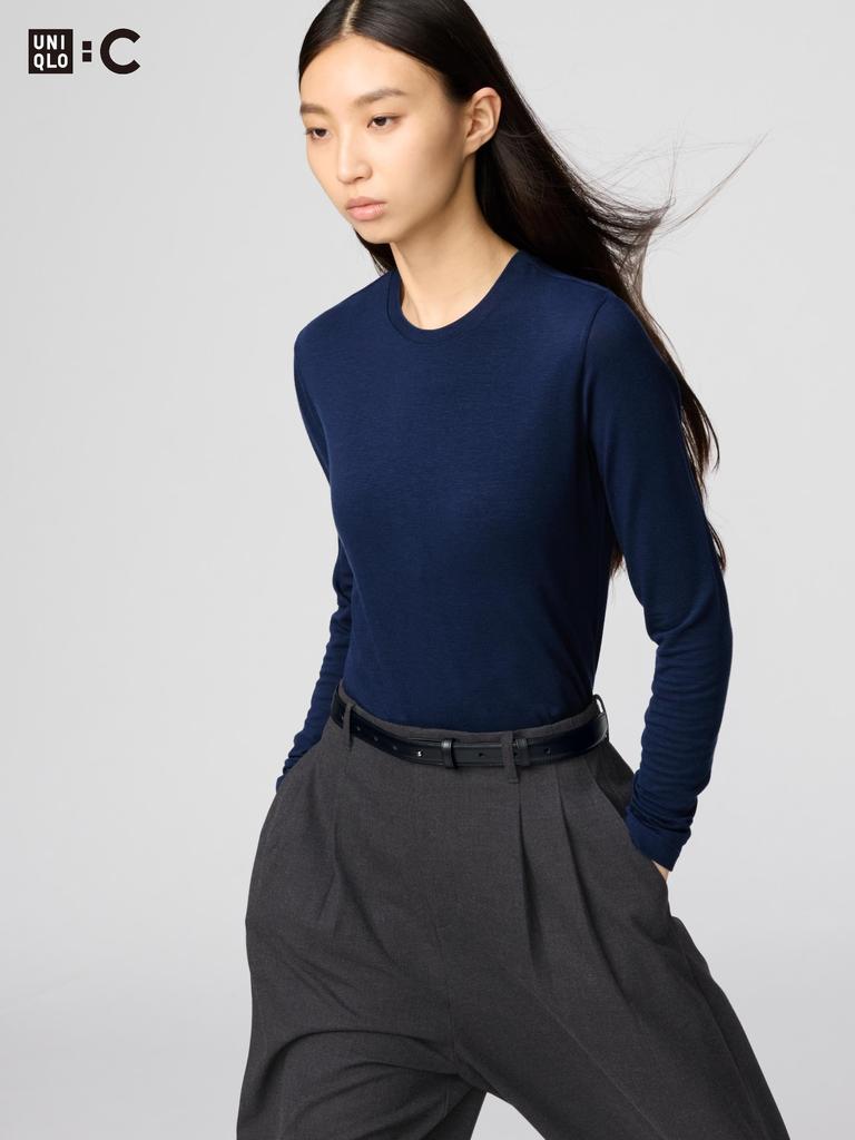 Uniqlo HeaTTech Cashmere Blend Crewneck T  Long Sleeve 