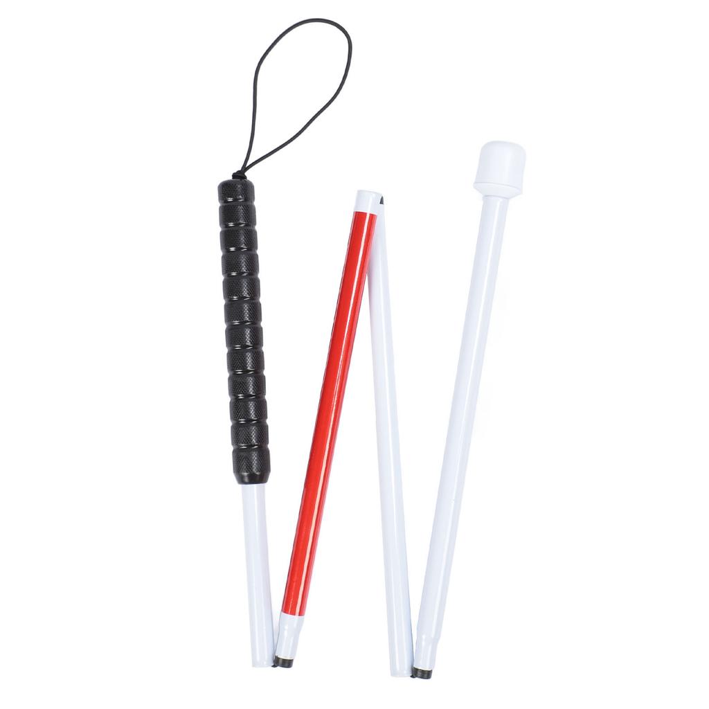 Blind  Anti Slip Folding Blind  Mobility Stick Aluminum Alloy Rubber Blind Walking Stick Wit