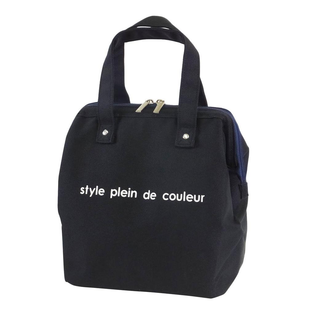 Colorful Style Insulated Lunch Bag Wire L Bento Back (also Stylish Bag) (Black 2)