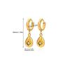 Cross Retro Pearl Temperament Earrings - 18K Gold Plated Stainless Steel with Diamond Inlaid Mother-of-Pearl Heart Bow Design