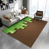 Pixelated Green and Brown Geometric Design Patterned carpet a non slip rug suitable for all seasons and any setting, gift