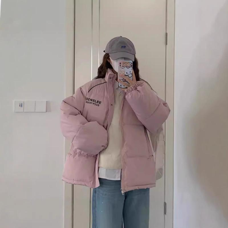 Men's and Women's Versatile Cotton Clothes Winter Coat Women's Winter New Thin Stand-up Collar Down Cotton-padded Clothes Trendy Women's Clothing