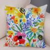 Watercolor Flower Leave Pillow Case Decor Colorful Plant Floal Cushion Cover for Sofa Home Car Soft Plush Pillowcase