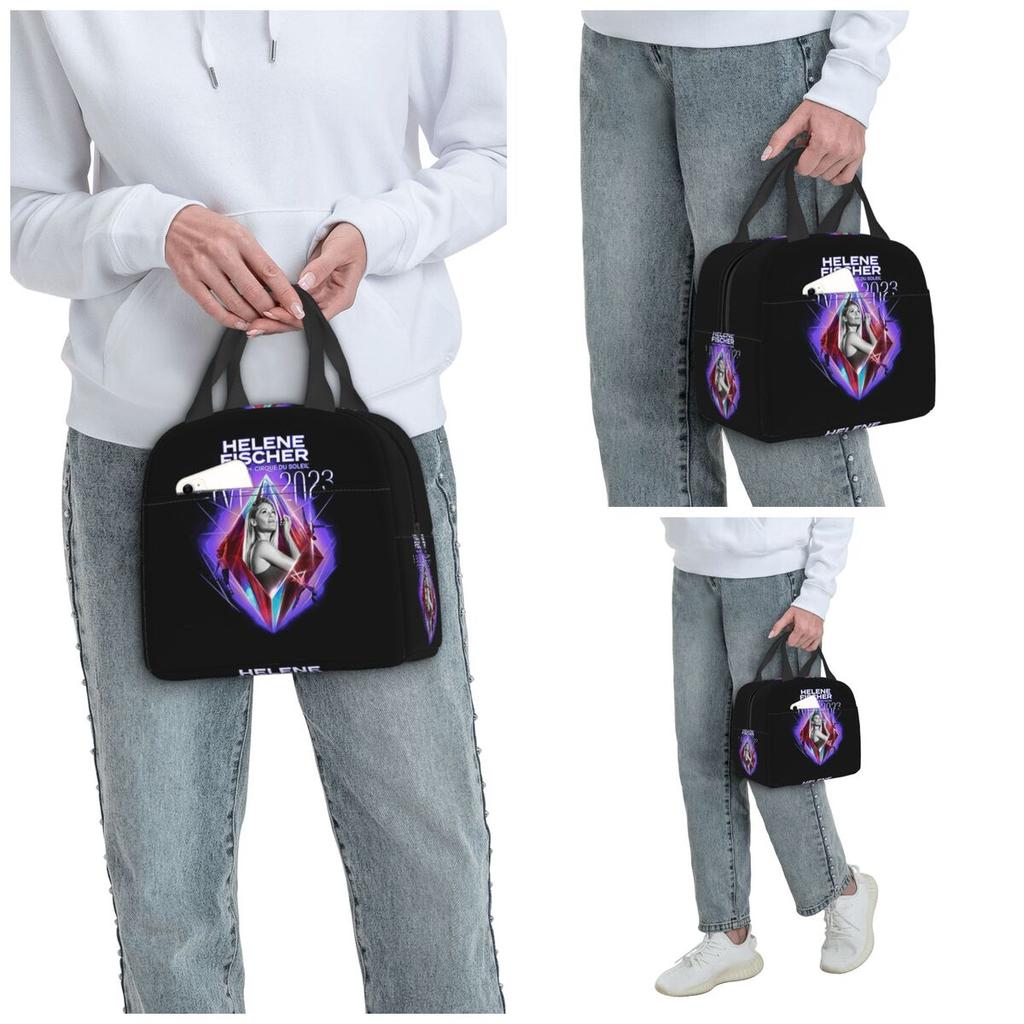 Helene Fischer Rausch Borsa Termica per Pranzo da Donna Ufficio Frigo Contenitore Termico per Cibo Borsa a Tote Contenitori per Pranzo a Prova di Perdite
