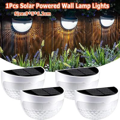1Pcs Solar Powered LED Wall Lamp Lights Stairway Garden Landscape Warm/White/Multicolored Light Waterproof Decorative Lamp