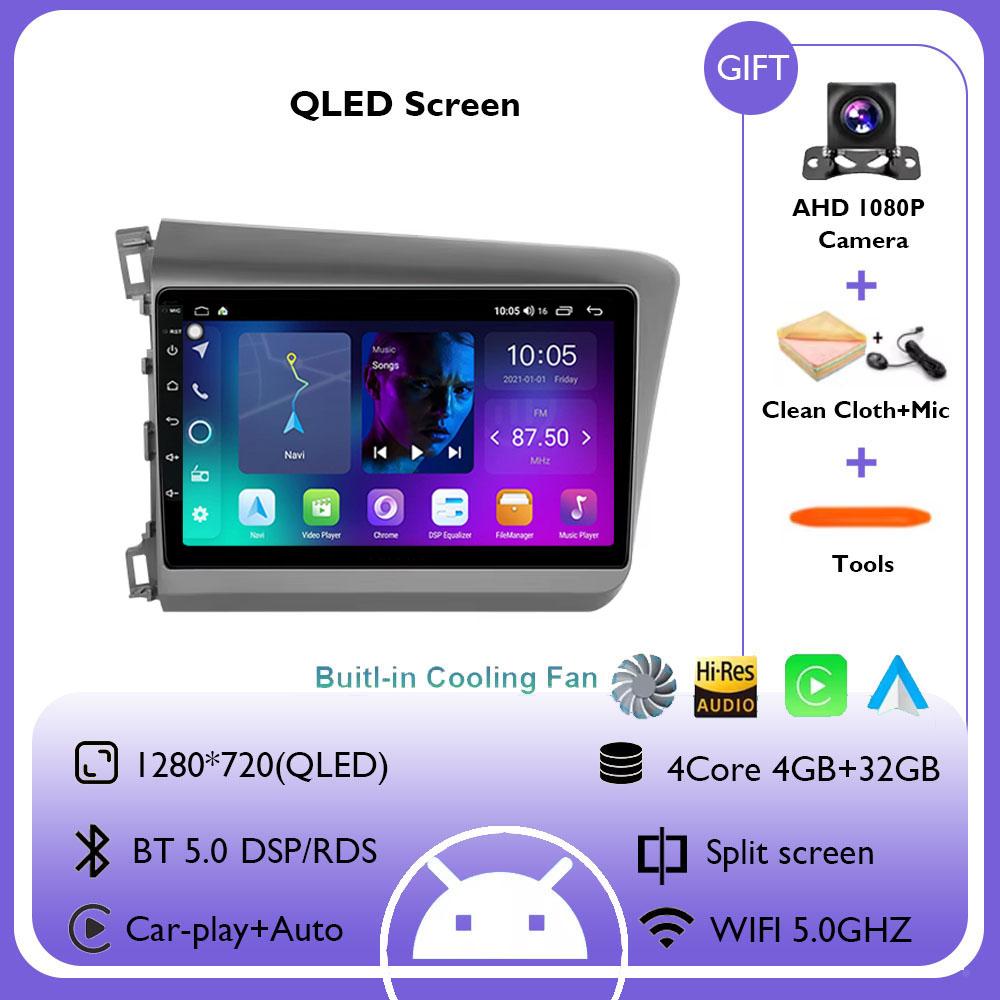 

Android 14 автомобильный стерео радио мультимедиа беспроводной Carplay Android Auto для Honda Civic 9 2012 2013 2014 2015 нет 2 din GPS DSP