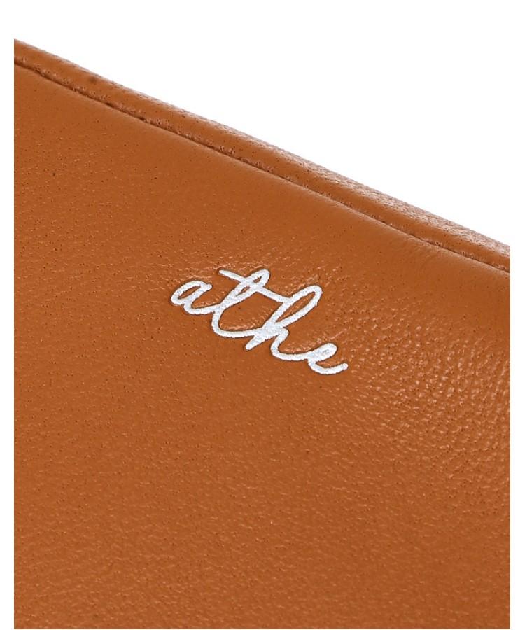 Athe Vanessabruno [Deux] Brown Lambskin Zipper Card Wallet Aaho6E587W2