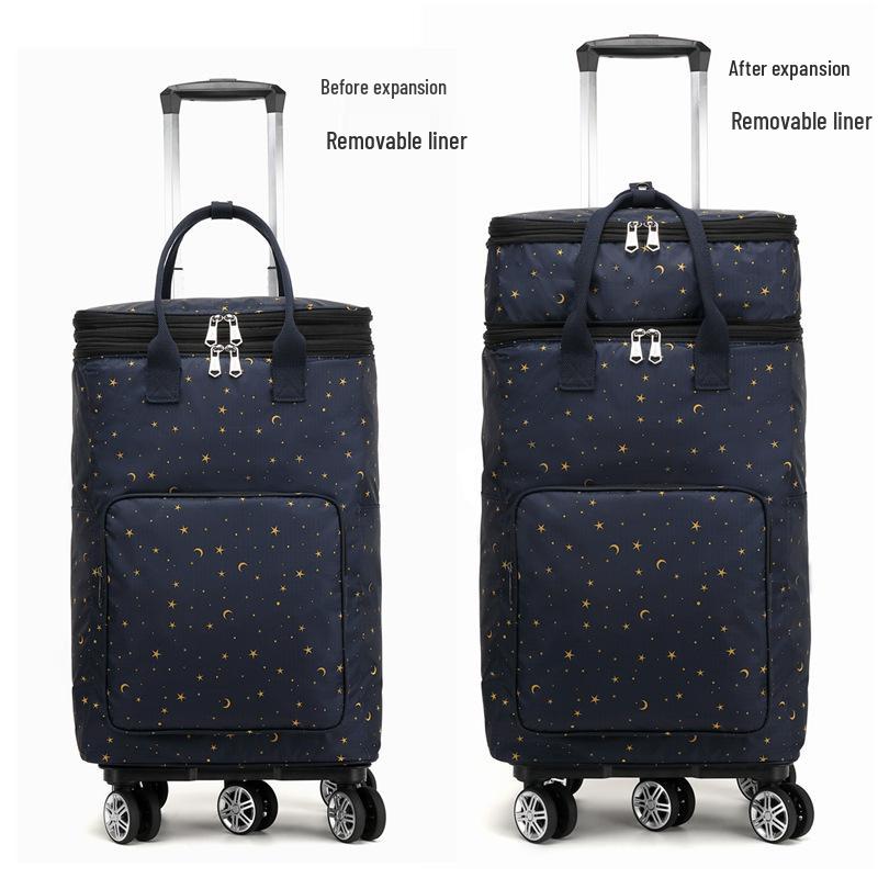 Carrello della spesa pieghevole leggero con manico telescopico e ruote universali per generi alimentari e campeggio