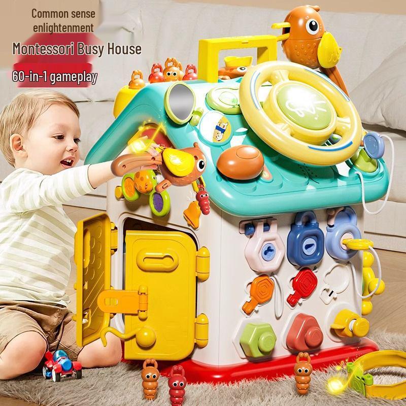 Шестиугольный Монтессори домик-активность: Многофункциональная развивающая игрушка для развития мелкой моторики