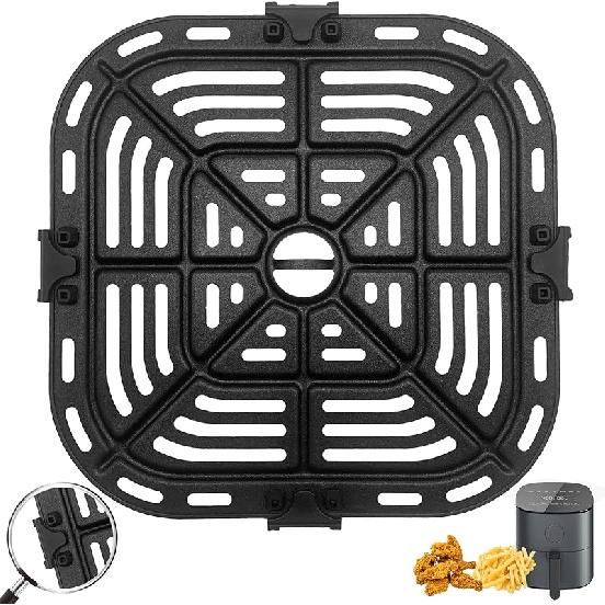 Air Fryer Grill Pan for COSORI Air Fryer Pro LE 5 Qt, Non-Stick 8.23’’×8.23’’Square Rack Replacement Parts Accessories Grill Plate Crisper 5QT for Cosori
