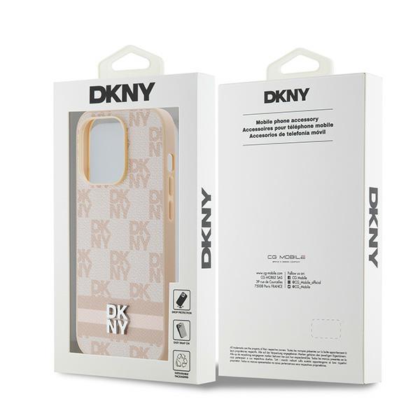 Dkny Dkhcp14Lpcptssp Iphone 14 Pro6.1 Różowy/Pink Hardcase Leather Checkered Mono Pattern & Printed Stripes
