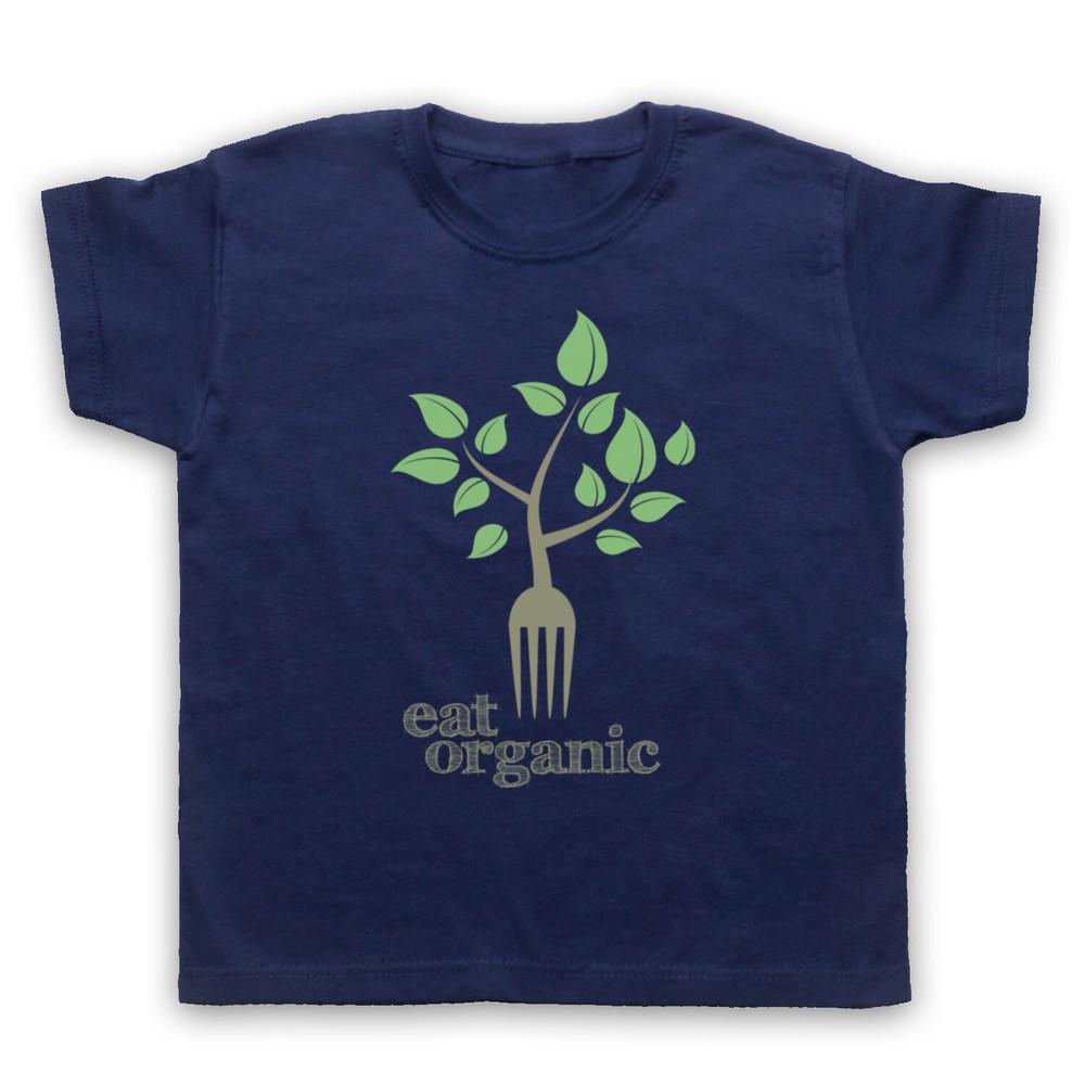 Eat Organic Food Healthy Living Slogan Cool Retro Kids Childs T-Shirt