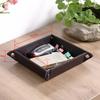 Storage Tray With 5 Compartments Durable Faux Leather Nightstand Organizer Tabletop Tray For Keys Pocket Glasses Stationery