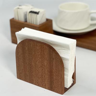 Table Napkin Holder Solid Wood Desktop Napkin Storage Box Retro Hotel Dining Tissue Box