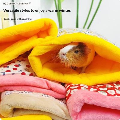 Small Pets Thickened Plush Warm Nest Small Animal Pet Hamster Sugar Glider Winter Comfortable Sleeping Bed Bag Pets Supplies