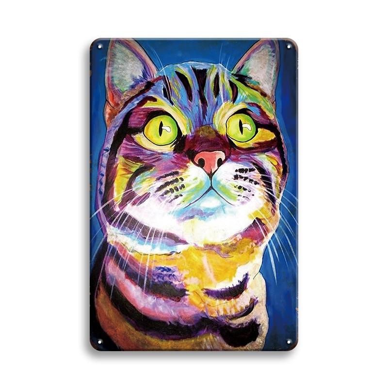 INEED Vintage Pet Plaque Cat Dog Metal Tin Sign Pub Bar Home Decor Lion Corgi Shepherd Art Poster Retro Decor Wall Iron Plate